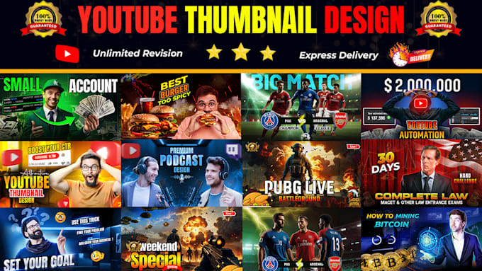 create eye catching youtube thumbnails design that drive high CTR