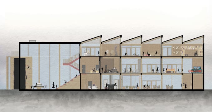 help render floor plans, sections, and elevations with photoshop and illustrator