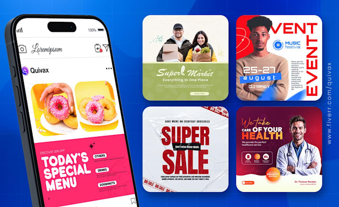 design social media post, instagram posts, facebook ads and ad creative