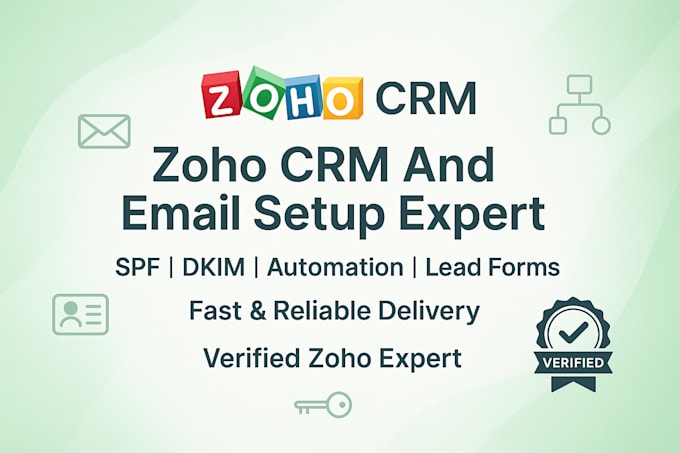 setup zoho crm zoho email domain verify dkim smtp crm automation real estate idx