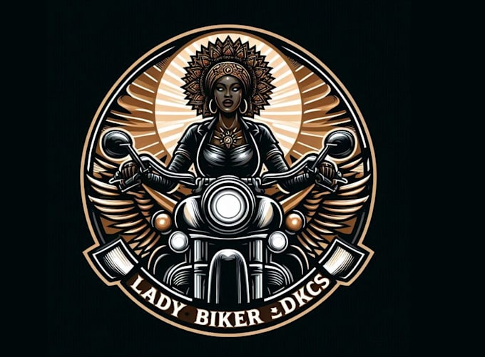 design custom lady biker or motorcycle logo