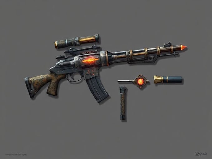Design creative concept art of weapons and items by Gazaldams | Fiverr