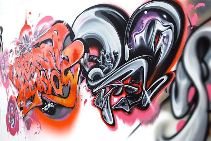 make graffiti tag with spray paint textures for your logo