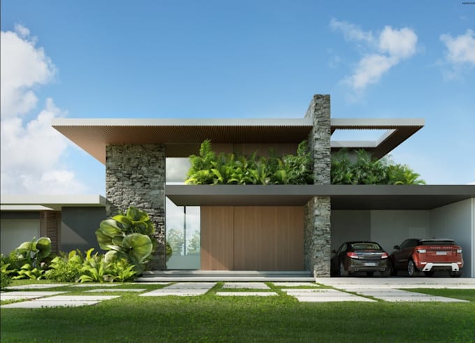 Remodel 3d architectural real estate rendering, unity villa design ...