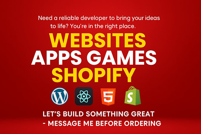 website development, web pages, shopify, apps, games
