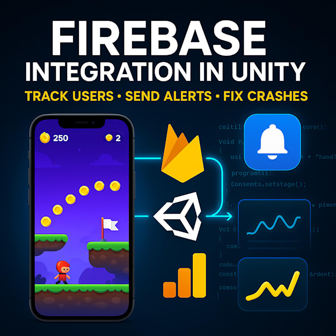integrate firebase analytics, push notifications in your unity game