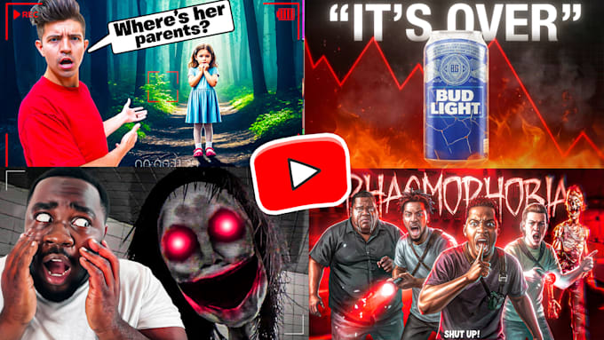 design thumbnail youtube horror creepy scary, fnaf ,roblox or minecraft gaming