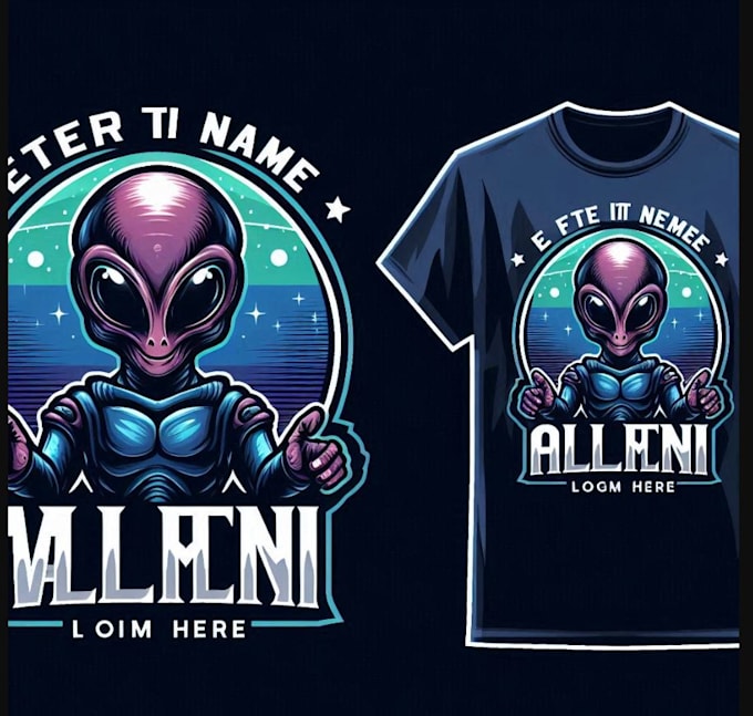 design t shirt animal alien mascot logo