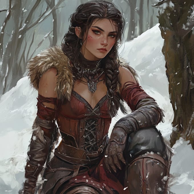 paint a character illustration in a fantasy world
