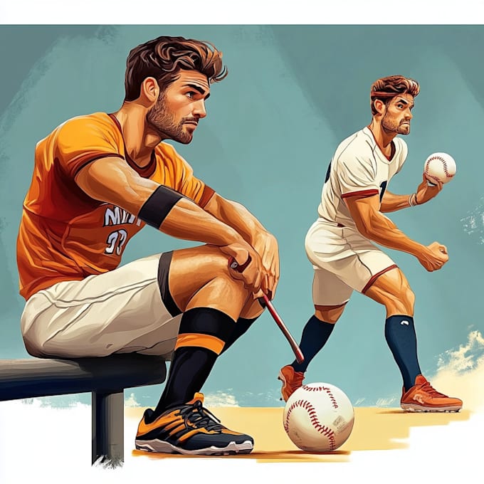 Create a dynamic custom sports illustration athlete portrait by ...