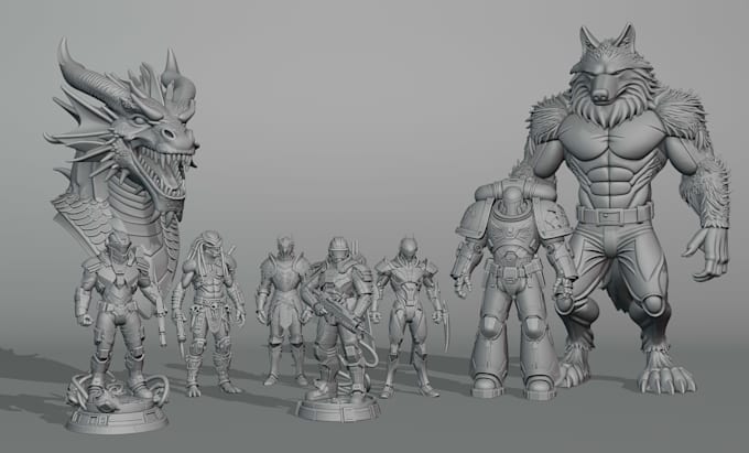 sculpt high quality 3d models, toy, and statues for 3d printing rendering