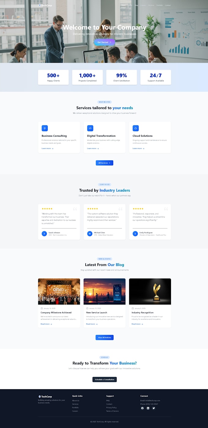 develop a SEO friendly, responsive custom website using react tailwind nextjs