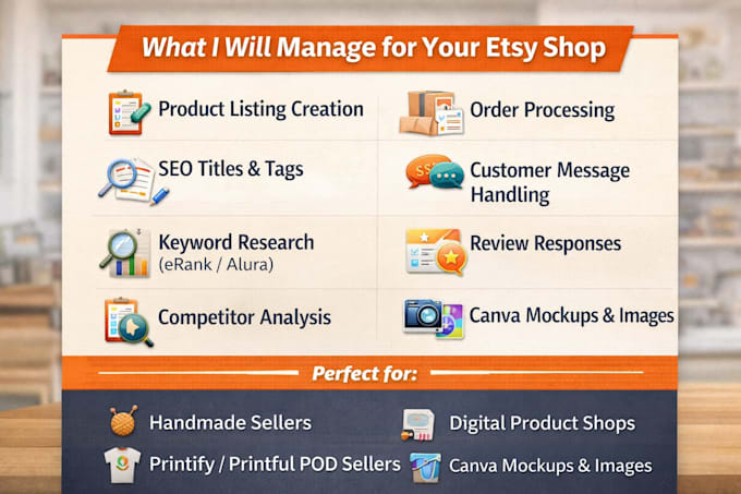 be your etsy virtual assistant and do etsy SEO