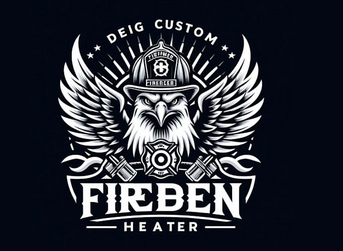 make custom eagle fireman firefighter logo