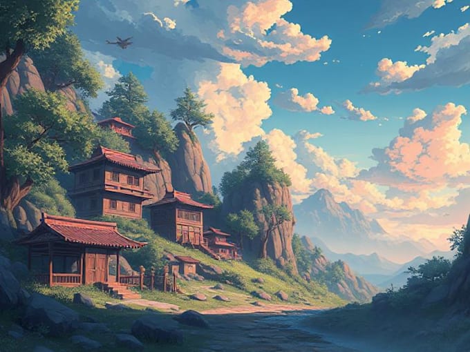 draw anime background and environment art