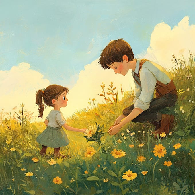 make a middle grade children book illustration