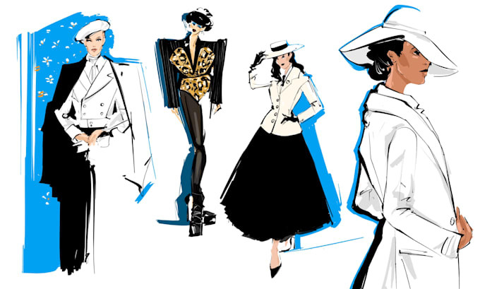 draw handcrafted fashion illustration no ai generation
