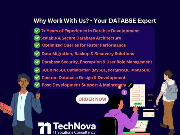 fix or design sql, mysql, postgresql, mongodb databases