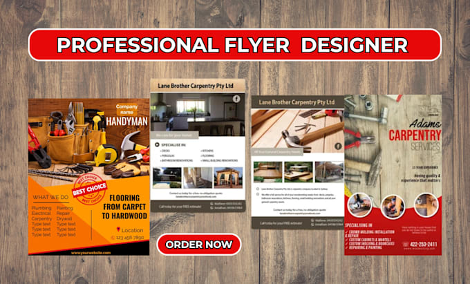 design plumbing, handyman, plumber, electrician, solar, carpenter flyer
