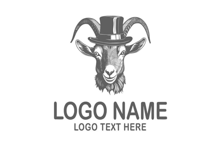 make professional vintage goat logo with copyright