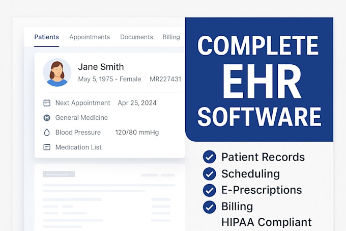 develop custom ehr electronic health record software
