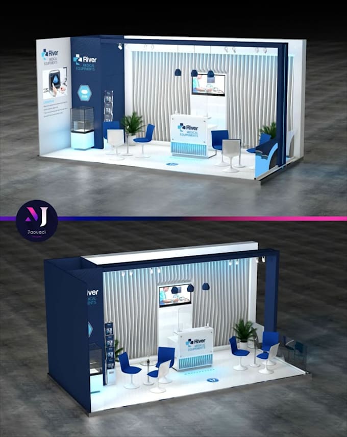 design 3d trade show booth exhibition stand kiosk bike stall expo stand banner