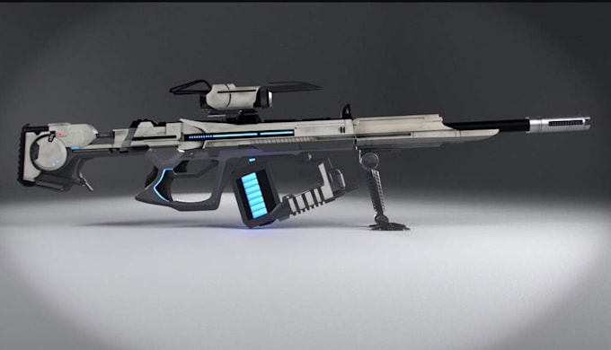 Prototype 3d sci fi smart gun, neurosight,smartshot for video game and ...