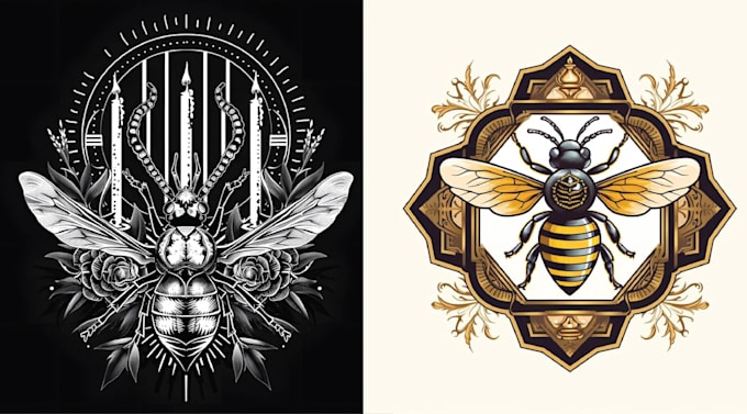 make amazing vintage honey bee logo