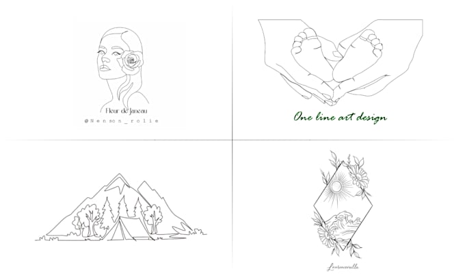 createaa single one vector outline line art design