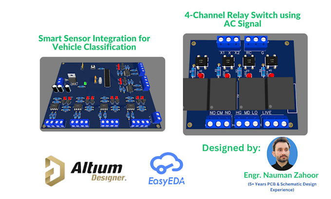 design pcb and schematics in altium, easyeda or kicad