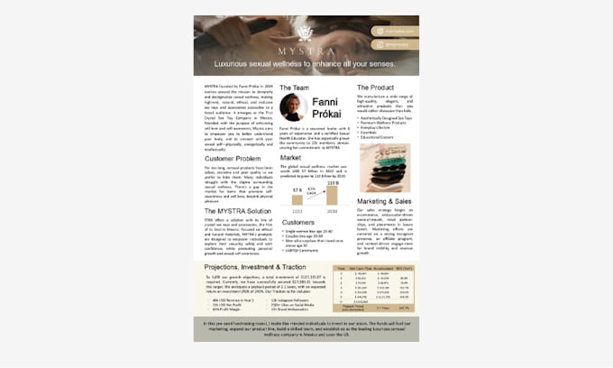 prepare one page investor teaser