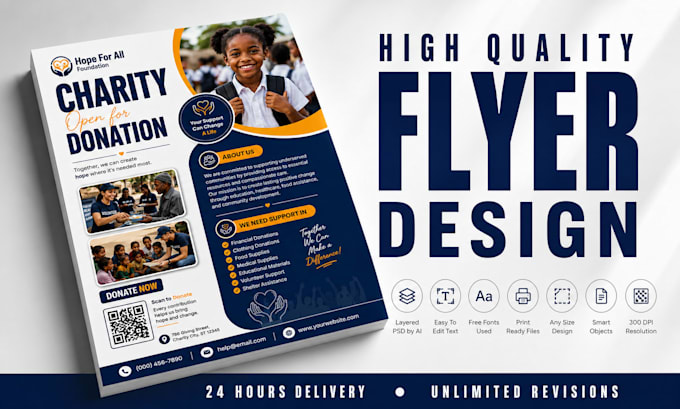 design professional charity, nonprofit and ngo flyer