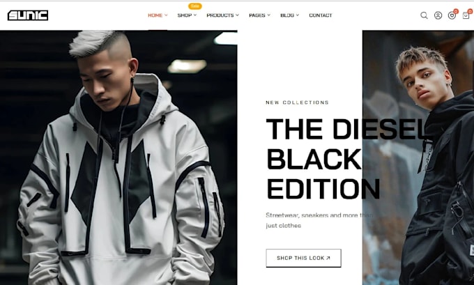 design streetwear website, clothing website, clothing store, fashion store, y2k