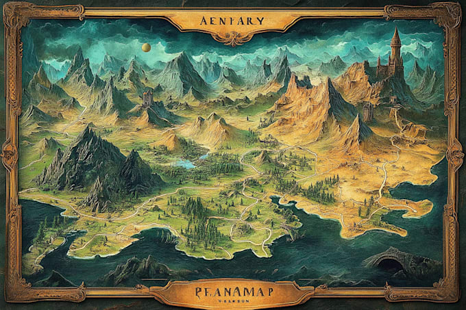 fantasy map illustration, dnd map, tolkien board games
