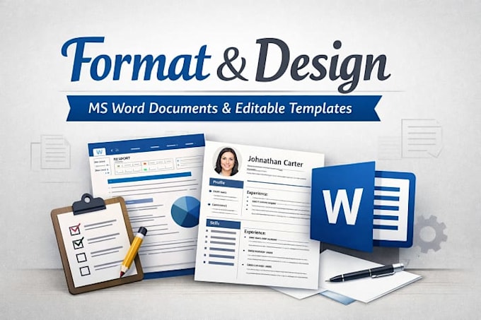 format and design ms word documents and editable templates