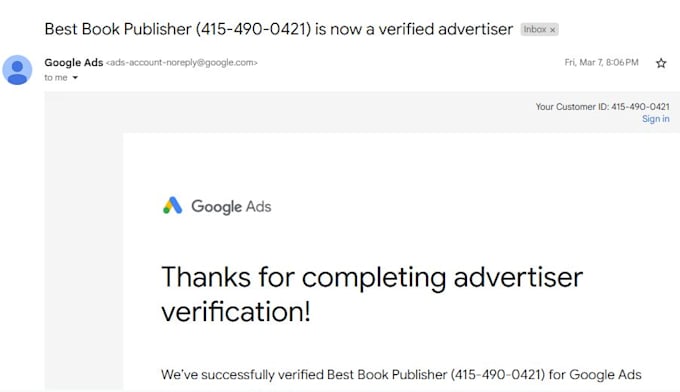 do google ads account business operations verification adwords expert