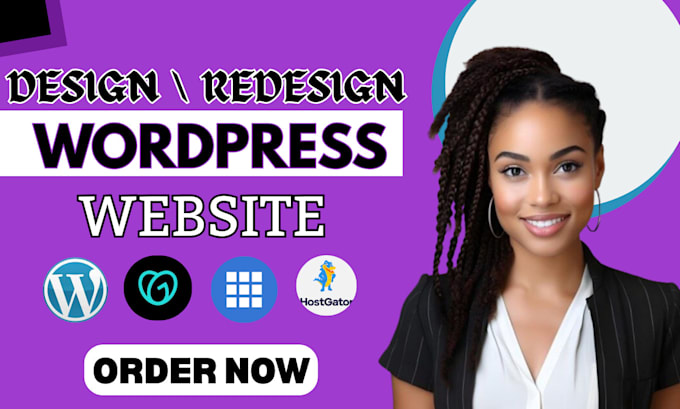 create a responsive wordpress website or blog on godaddy, bluehost, or hostgator