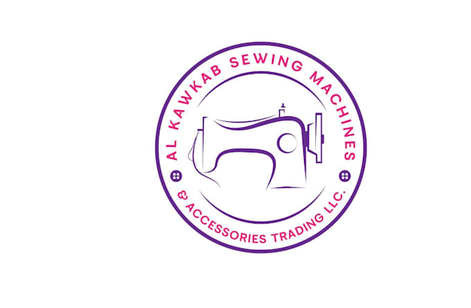 design modern sewing machine business logo