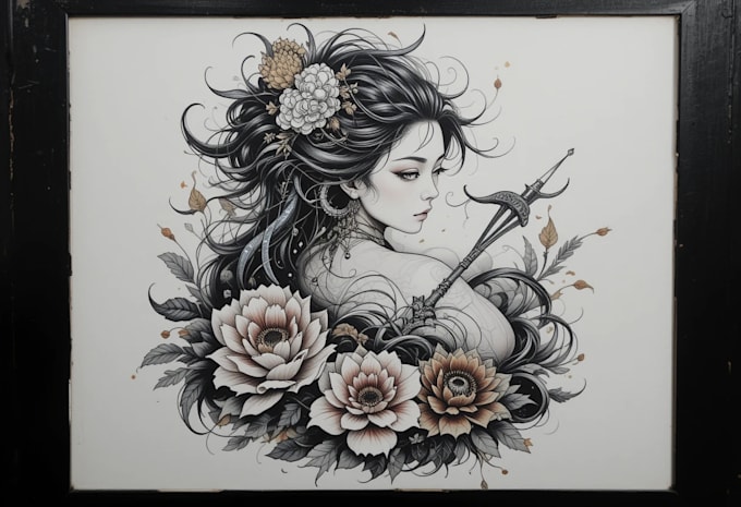 draw a tattoo in japanese style
