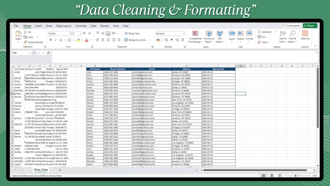 clean and format excel data professionally