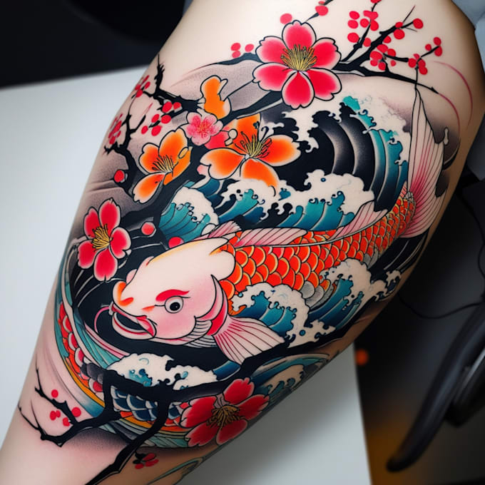 illustrate a tattoo in japanese style