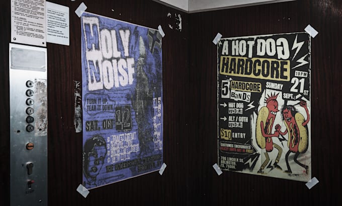 design grunge and raw gig posters for bands and events