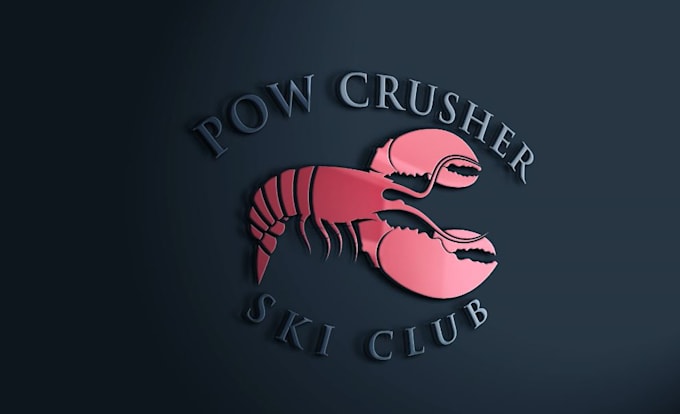 create a high quality lobster and ski logo