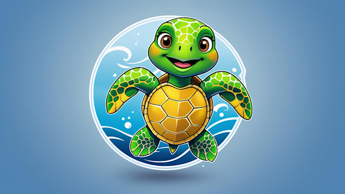 do sea turtle mascot logo in 48 hours