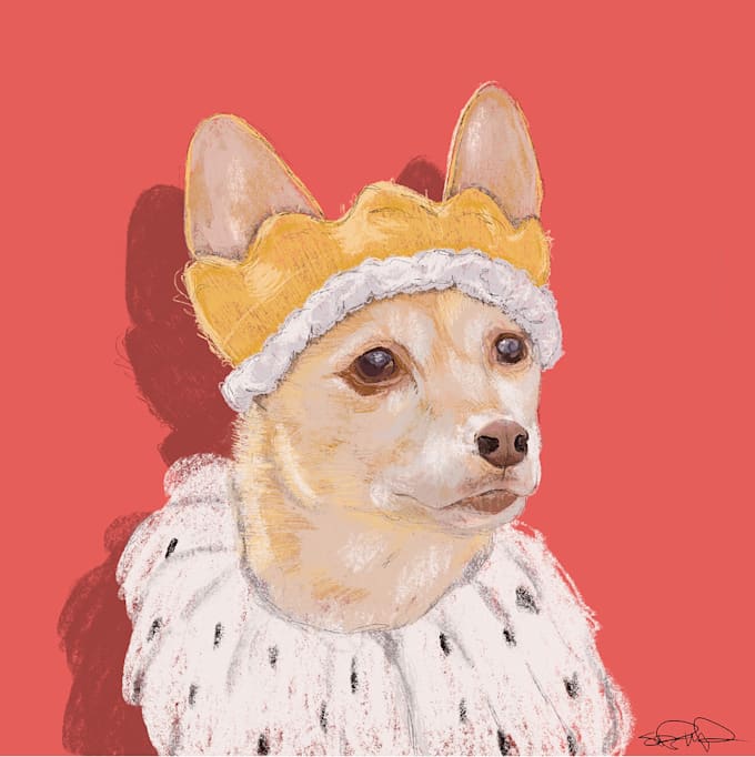 create custom royal pet portrait oil painting for your pet
