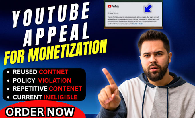 create youtube appeal video for reused content monetization