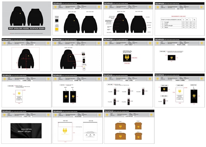 design attractive 2d custom clothing techpacks and mockups