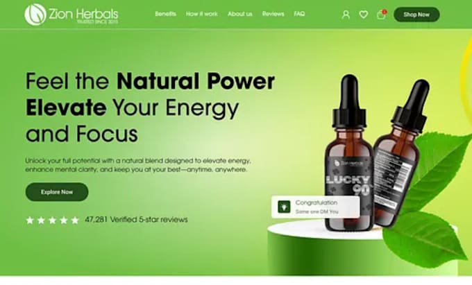design sales machine supplement website and dietary supplement website