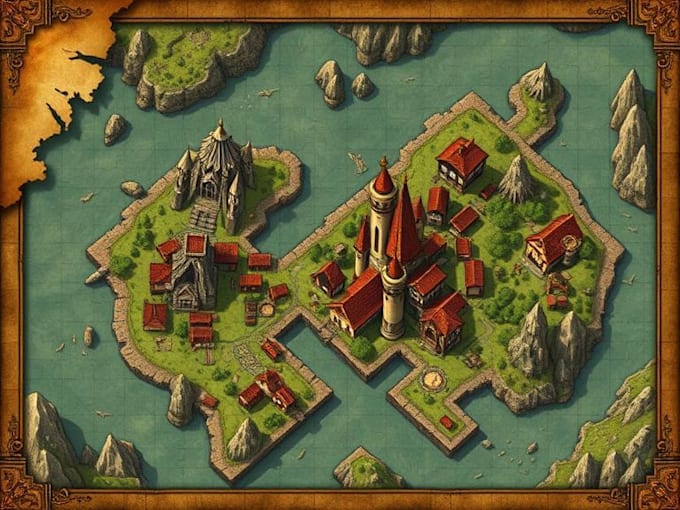 do fantasy dnd map campaign map cartography world city map design illustration
