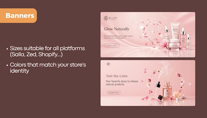 professional store banner design for e commerce in custom sizes